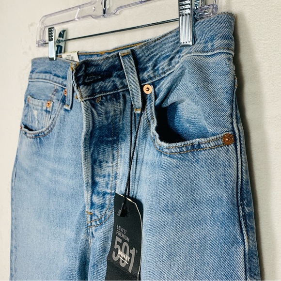 NWT Levi’s Premium Women’s 501 High-Rise Skinny Straight Jean Denim Size 27 - Picture 5 of 11
